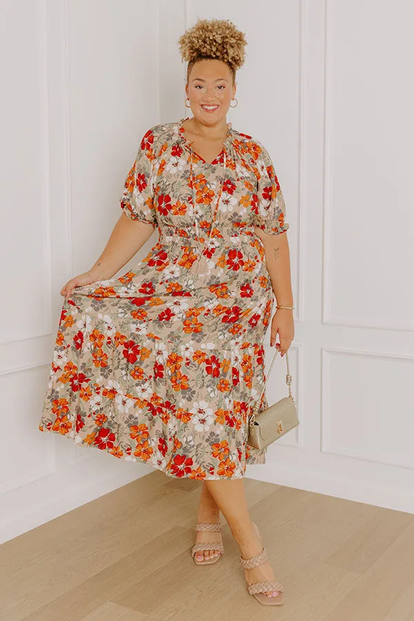 Harvest Charm Floral Midi Dress Curves sold by Impressions product image thumbnail 2