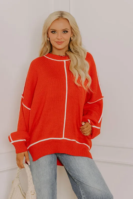The Cozy Edit Knit Sweater in Scarlet sold by Impressions