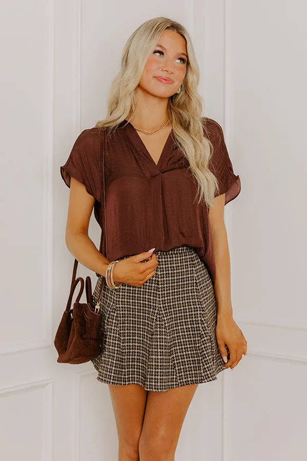 Meant For Martinis Satin Top in Chestnut sold by Impressions