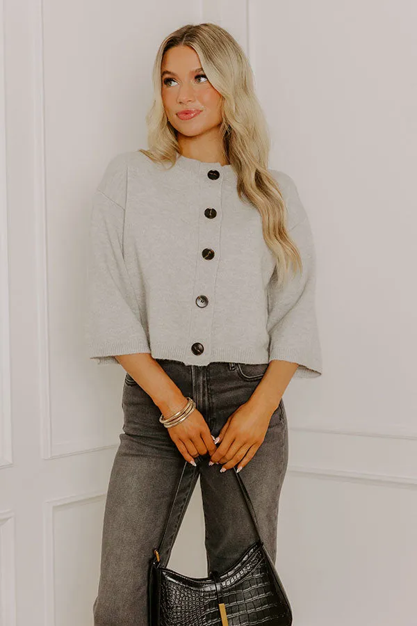 Coffee Shop Cozy Knit Cardigan in Grey sold by Impressions product image thumbnail 3