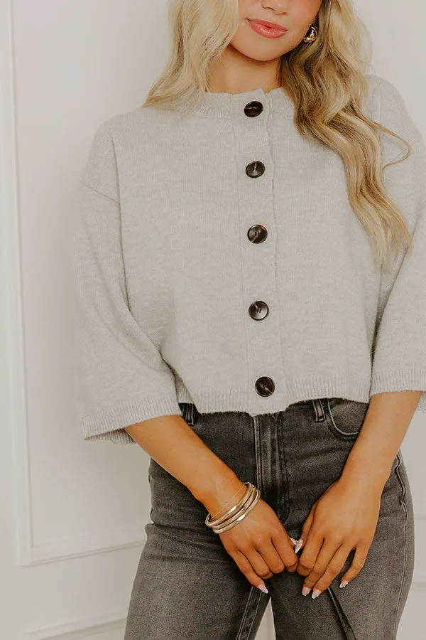 Coffee Shop Cozy Knit Cardigan in Grey sold by Impressions product image thumbnail 4