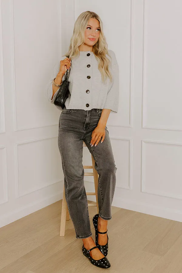 Coffee Shop Cozy Knit Cardigan in Grey sold by Impressions product image thumbnail 5