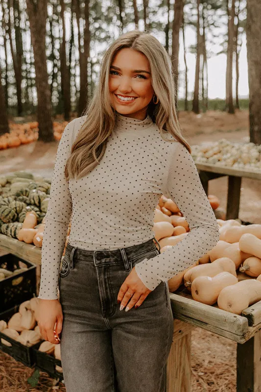 Subtle Shine Embellished Mesh Top in Beige sold by Impressions