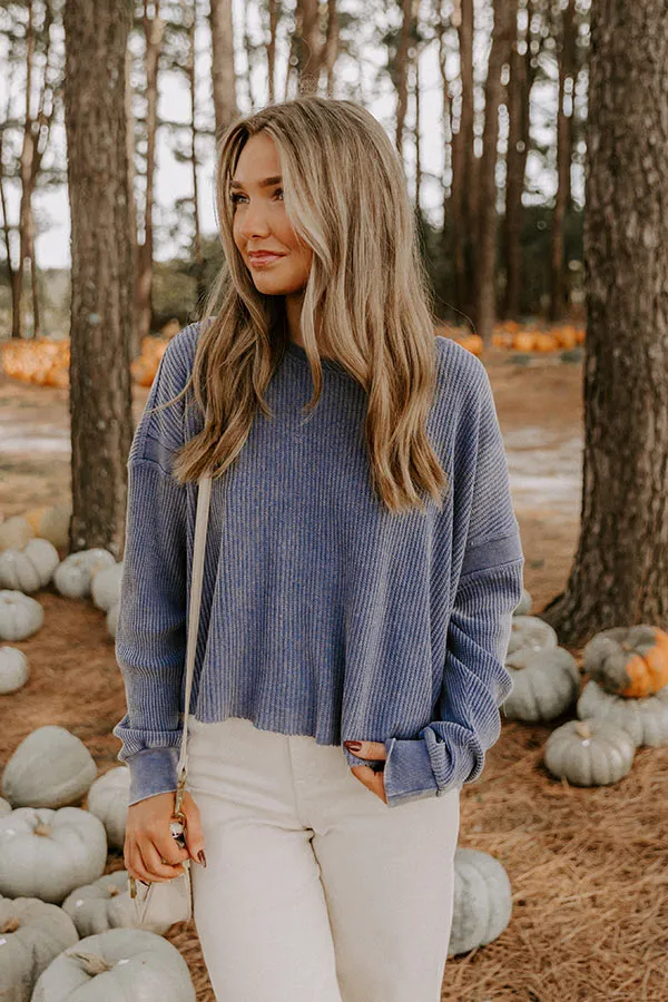 Morning Hike Waffle Knit Top in Riverside sold by Impressions