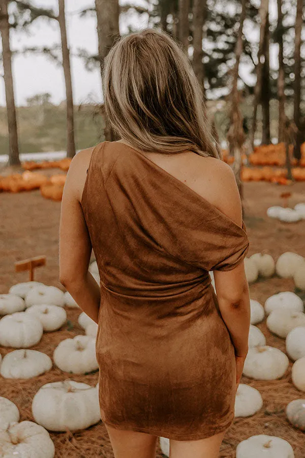 City Nights Faux Suede Asymmetrical Mini Dress sold by Impressions product image thumbnail 5