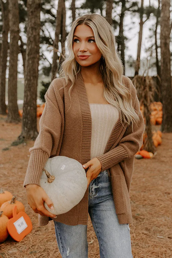 Cuddle Charm Oversized Knit Cardigan in Mocha sold by Impressions