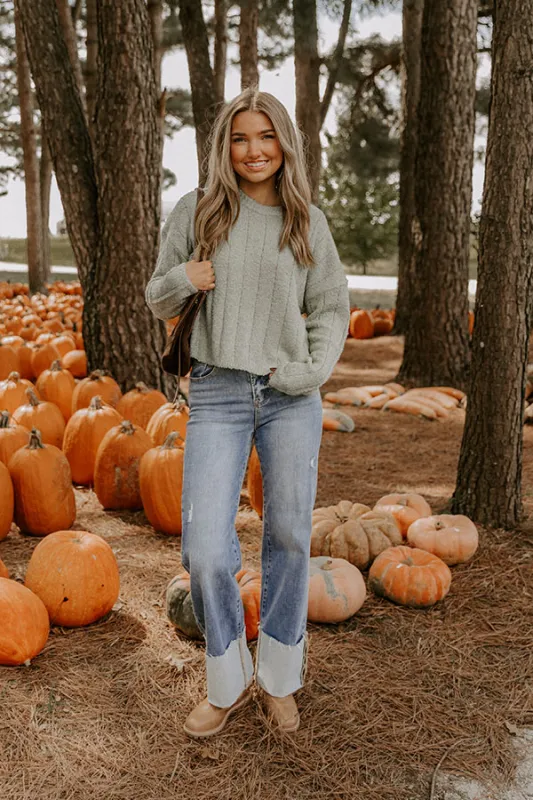 Sunday Snuggle Knit Sweater in Sage sold by Impressions