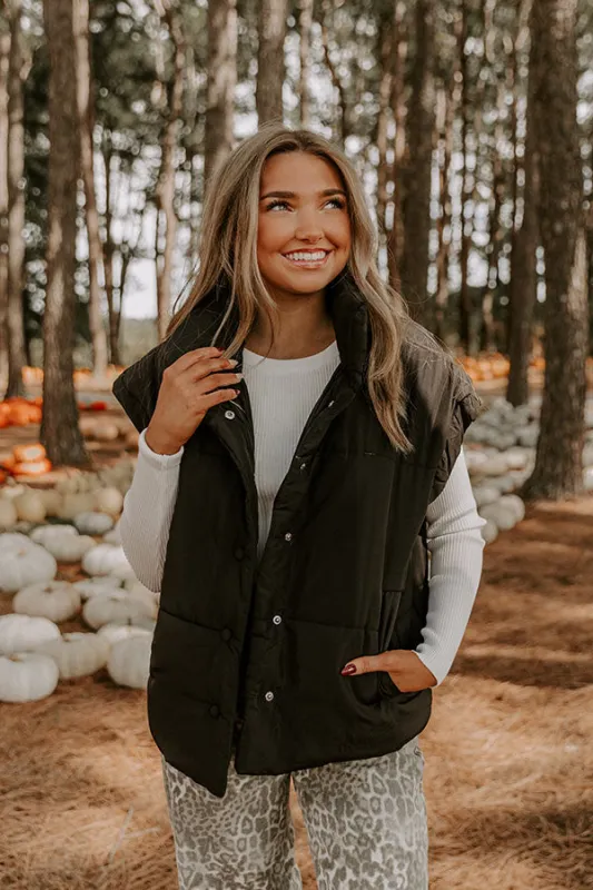 Brisk Stroll Puffer Vest in Black sold by Impressions