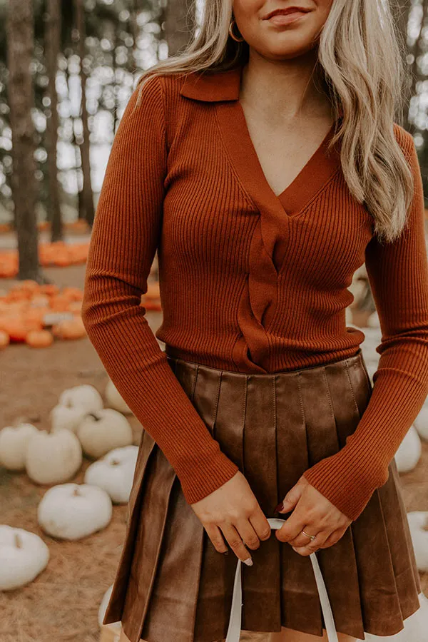 Madison Square Cutie Ribbed Top in Rust sold by Impressions product image thumbnail 5