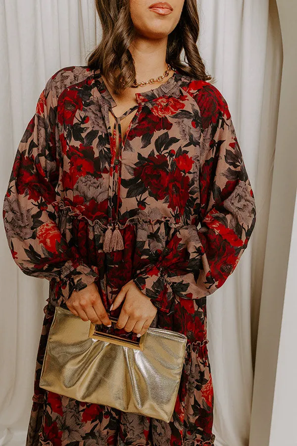 Oak Grove Tiered Floral Midi Dress in Mocha sold by Impressions product image thumbnail 3