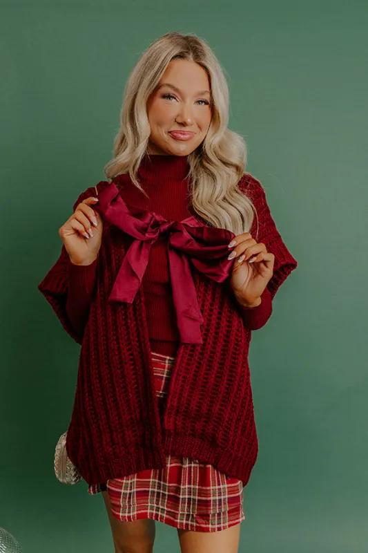 Cuddle Cloud Oversized Knit Cardigan in Wine sold by Impressions