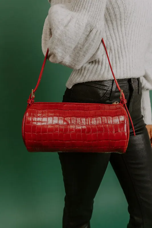Rachel Faux Leather Purse in Red sold by Impressions