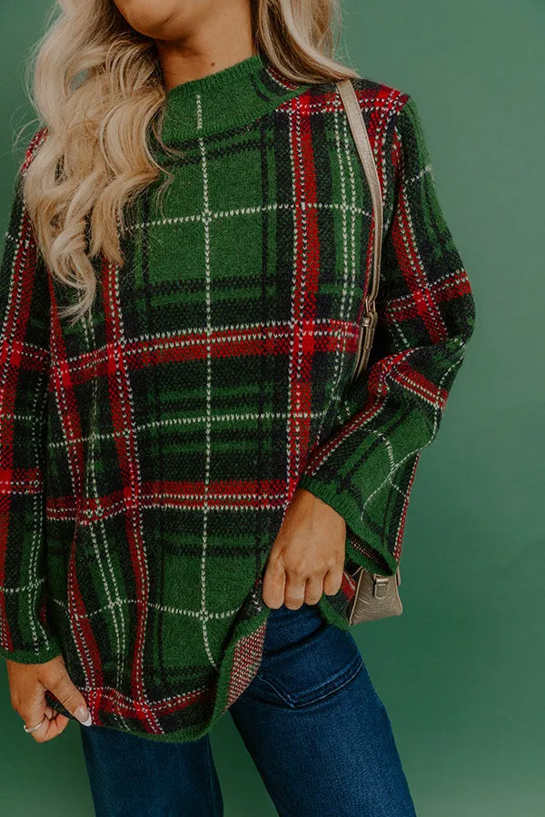 Full Of Cheer Plaid Knit Sweater in Green sold by Impressions product image thumbnail 3