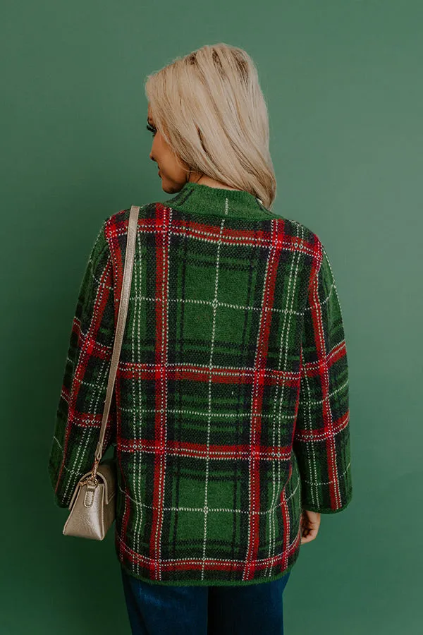 Full Of Cheer Plaid Knit Sweater in Green sold by Impressions product image thumbnail 4