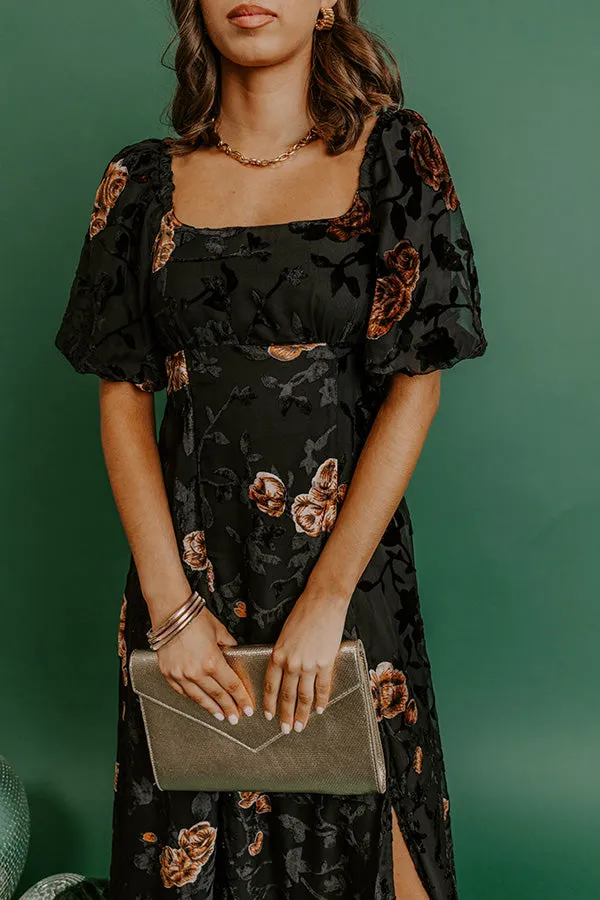 Brownstone Bliss Velvet Burnout Maxi Dress in Black sold by Impressions product image thumbnail 3