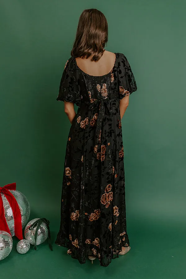 Brownstone Bliss Velvet Burnout Maxi Dress in Black sold by Impressions product image thumbnail 5