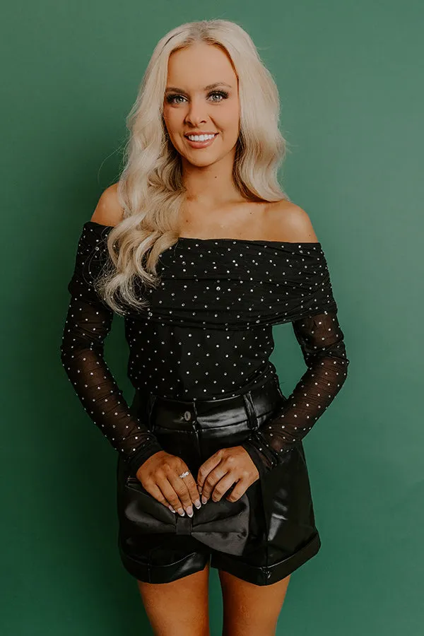 Total Spotlight Rhinestone Embellished Off Shoulder Top sold by Impressions product image thumbnail 4