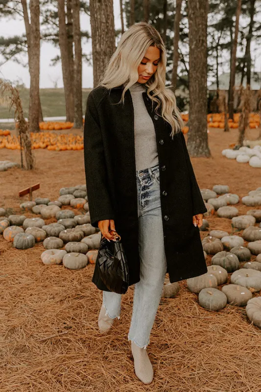 Madison Avenue Muse Boucle Button Down Coat in Black sold by Impressions