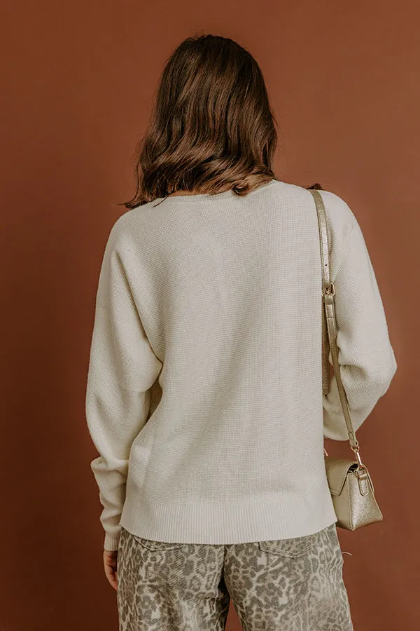 Cozy Vibes Waffle Knit Top in French Vanilla sold by Impressions product image thumbnail 4