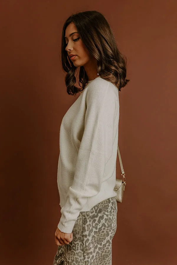Cozy Vibes Waffle Knit Top in French Vanilla sold by Impressions product image thumbnail 5