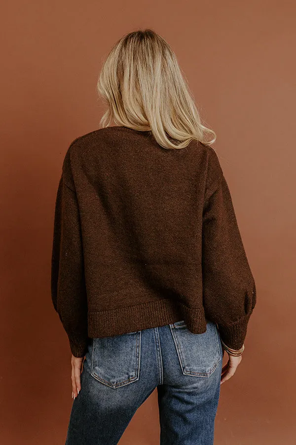 Bistro Cutie Knit Cardigan in Dark Chocolate sold by Impressions product image thumbnail 4