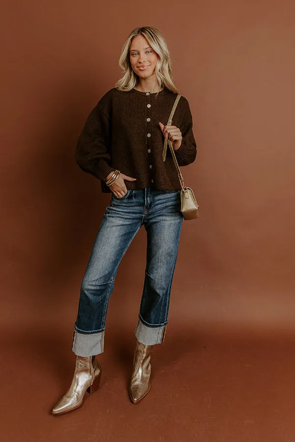 Bistro Cutie Knit Cardigan in Dark Chocolate sold by Impressions product image thumbnail 2