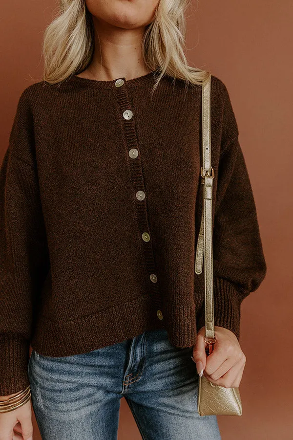 Bistro Cutie Knit Cardigan in Dark Chocolate sold by Impressions product image thumbnail 3