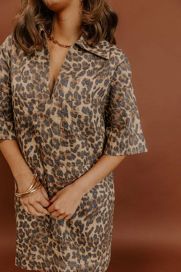 Metropolitan Mood Denim Leopard Mini Dress sold by Impressions product image thumbnail 4