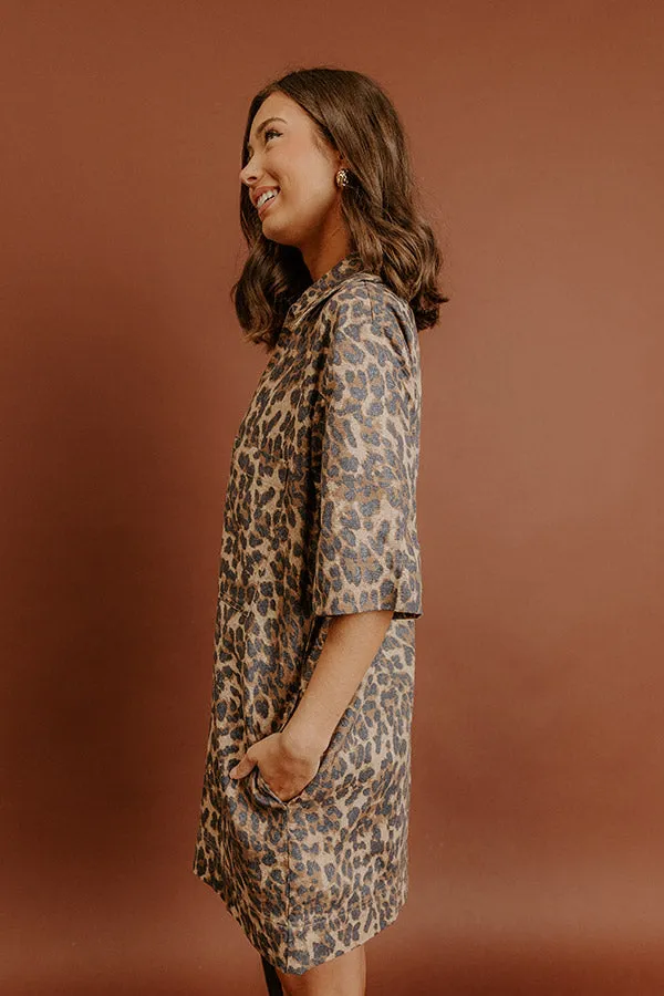 Metropolitan Mood Denim Leopard Mini Dress sold by Impressions product image thumbnail 2
