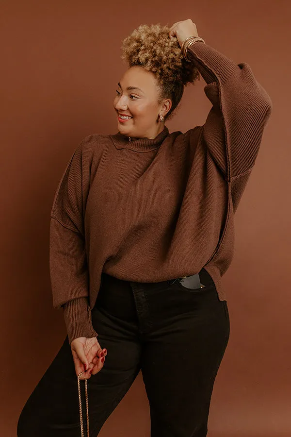 Full Of Warmth Tunic Sweater In Chocolate Curves sold by Impressions product image thumbnail 3