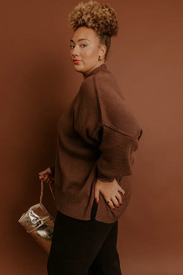 Full Of Warmth Tunic Sweater In Chocolate Curves sold by Impressions product image thumbnail 4