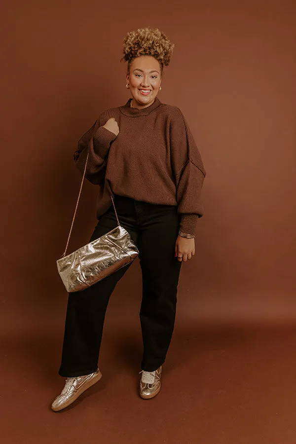 Full Of Warmth Tunic Sweater In Chocolate Curves sold by Impressions product image thumbnail 2