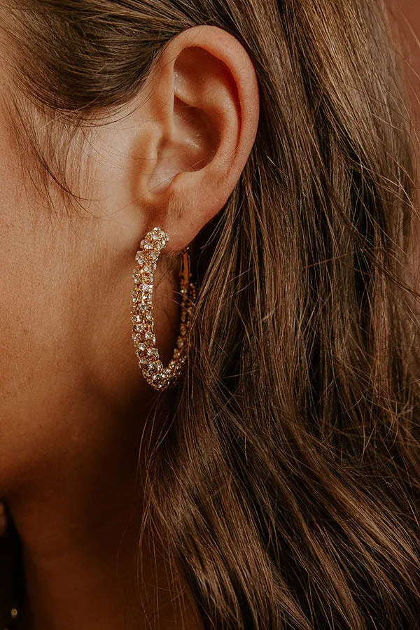 Sparkling Smile Rhinestone Hoop Earrings sold by Impressions product image thumbnail 2