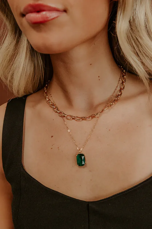 Modern Muse Layered Necklace in Emerald sold by Impressions