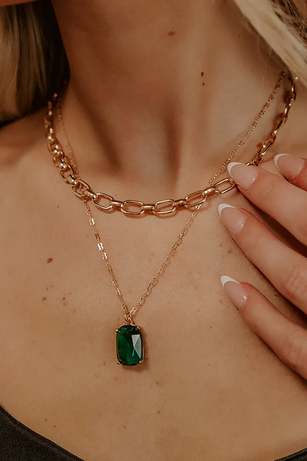 Modern Muse Layered Necklace in Emerald sold by Impressions product image thumbnail 2