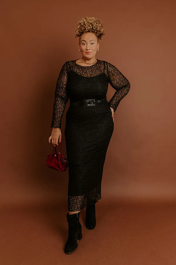 Twilight Muse Lace Maxi Dress in Black Curves sold by Impressions product image thumbnail 2