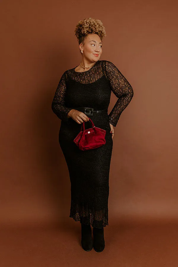 Twilight Muse Lace Maxi Dress in Black Curves sold by Impressions product image thumbnail 3