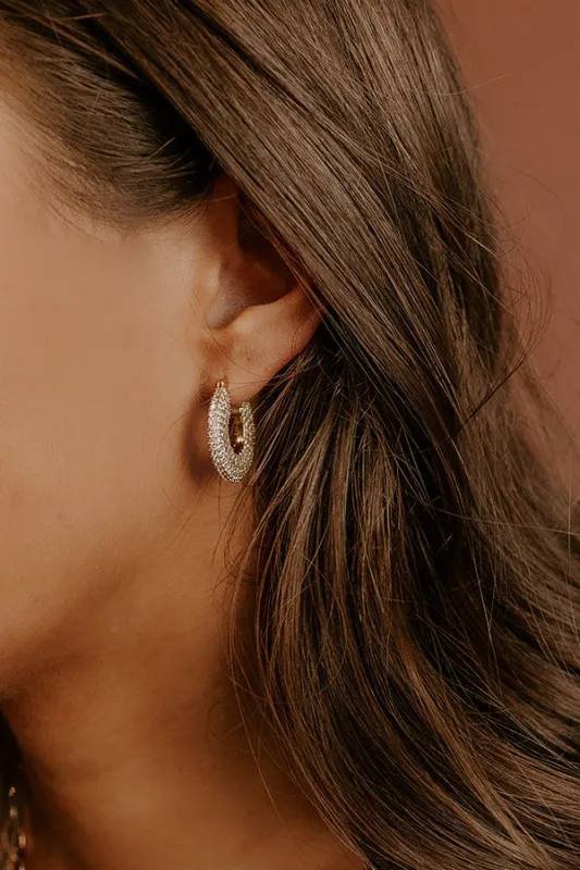 Glitzy Gala Cubic Zirconia Pave Hoop Earrings sold by Impressions