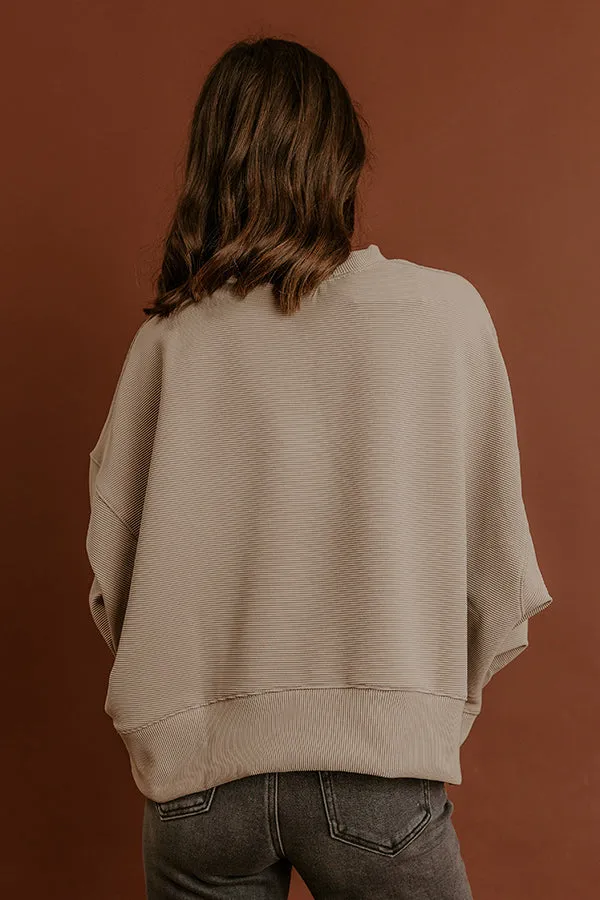 Poetic Muse Ribbed Sweatshirt in Warm Taupe sold by Impressions product image thumbnail 5