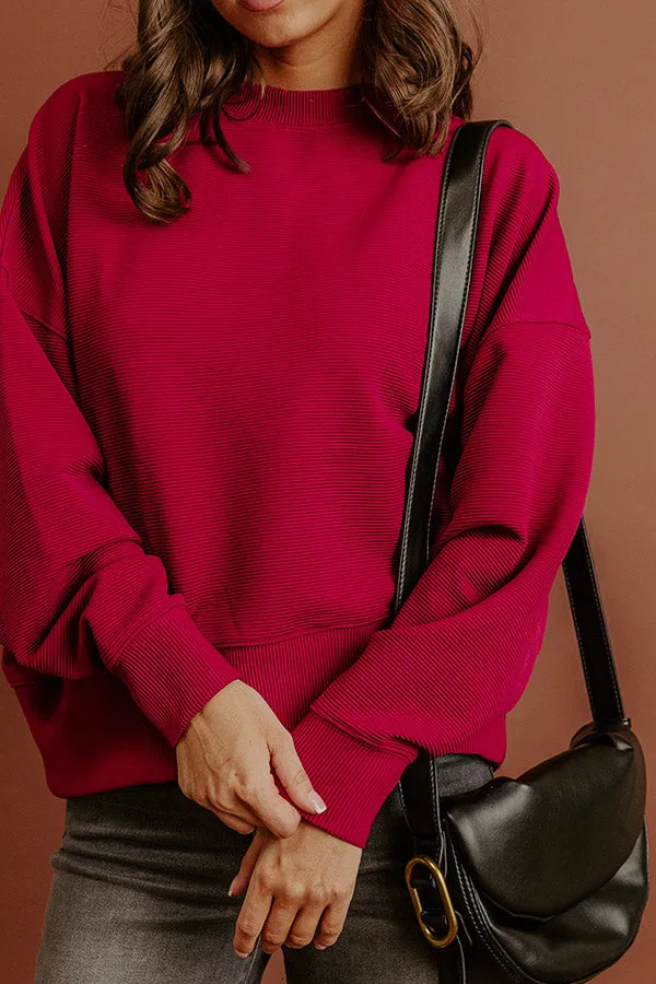 Poetic Muse Ribbed Sweatshirt in Wine sold by Impressions product image thumbnail 2