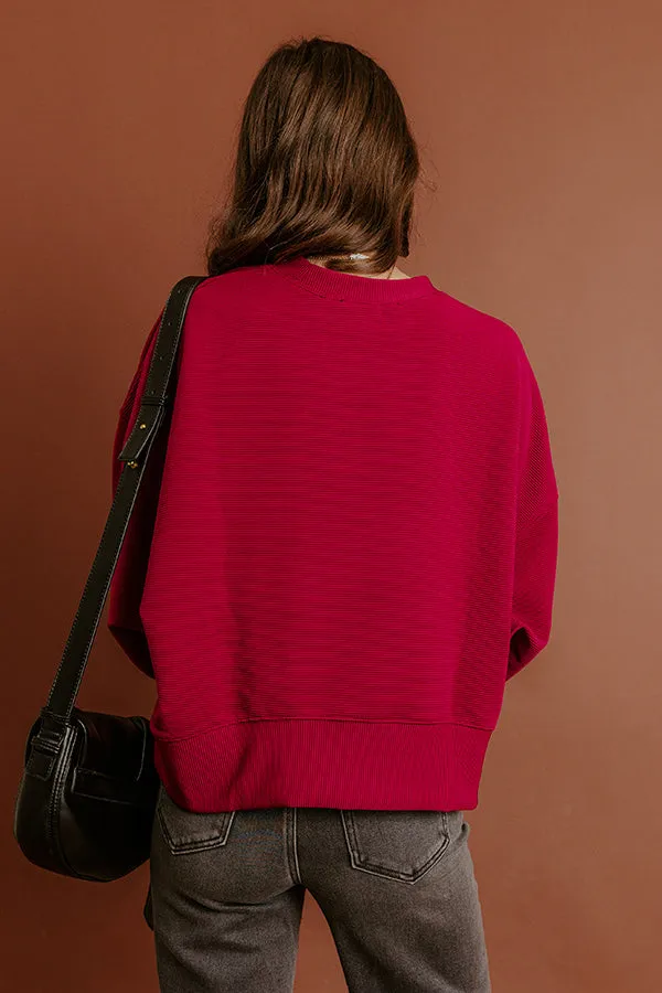 Poetic Muse Ribbed Sweatshirt in Wine sold by Impressions product image thumbnail 4
