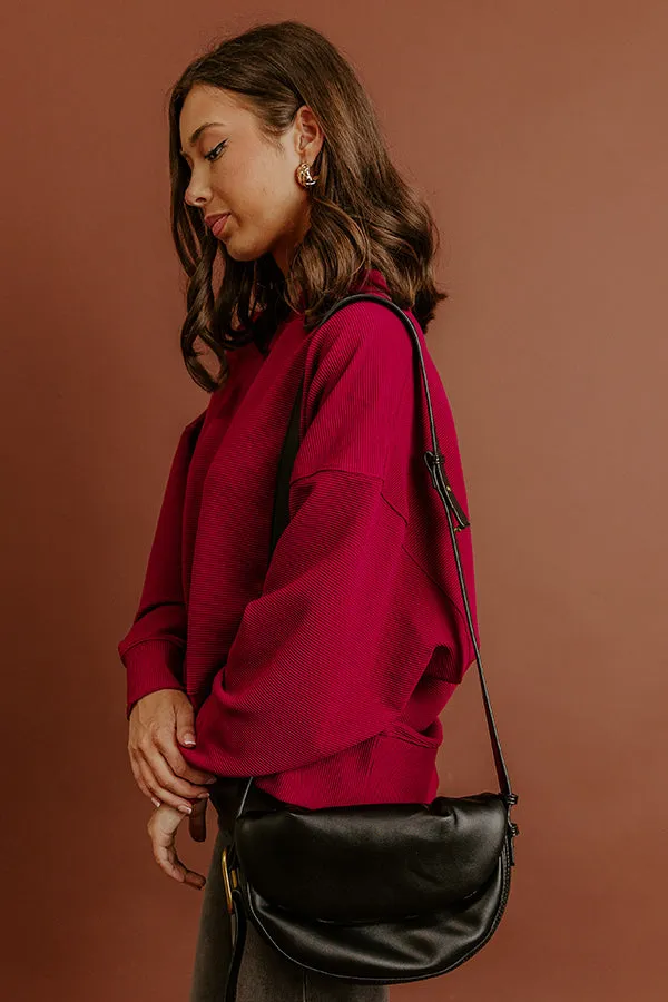 Poetic Muse Ribbed Sweatshirt in Wine sold by Impressions product image thumbnail 5