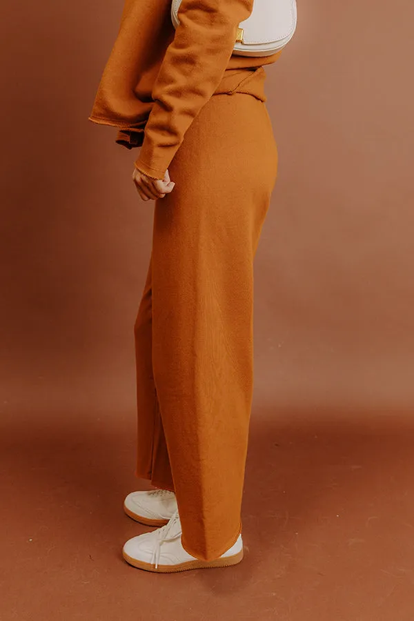 Cozy Cues High Waist Wide Leg Fleece Pants in Pumpkin sold by Impressions product image thumbnail 3