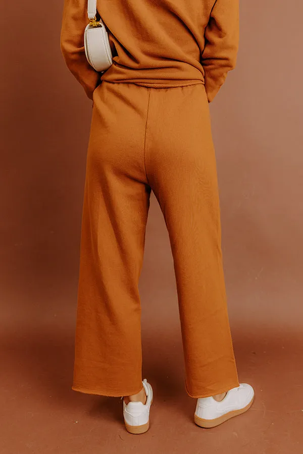 Cozy Cues High Waist Wide Leg Fleece Pants in Pumpkin sold by Impressions product image thumbnail 4