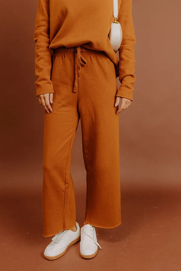 Cozy Cues High Waist Wide Leg Fleece Pants in Pumpkin sold by Impressions
