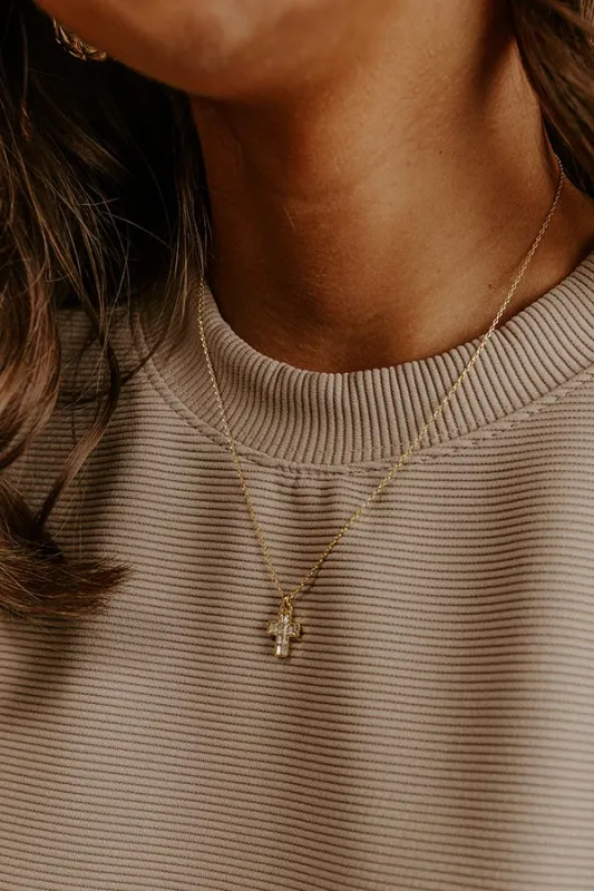 Unconditional Love Cubic Zirconia Necklace in Gold sold by Impressions