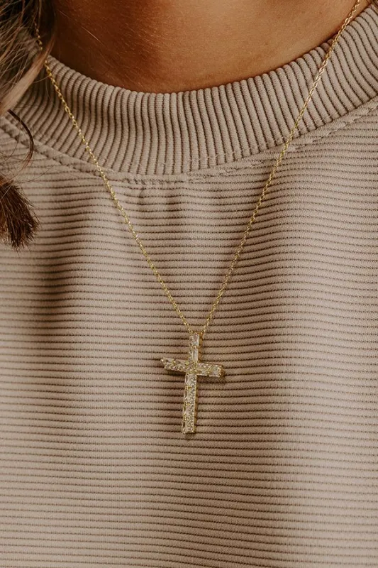 Faithfully Yours Cubic Zirconia Necklace in Gold sold by Impressions