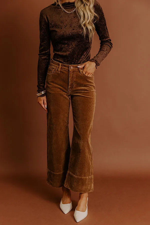 RISEN Kinsley High Waist Corduroy Wide Leg Pants in Chocolate sold by Impressions product image thumbnail 2