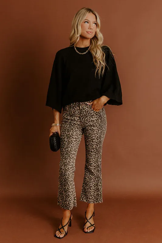 JUST USA Amery High Waist Ankle Crop Flare sold by Impressions