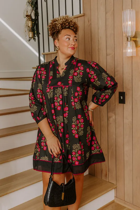 Dinner Party Chic Floral Mini Dress Curves sold by Impressions